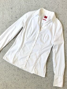 HUGO White Tailored Shirt Easy Iron Size 4